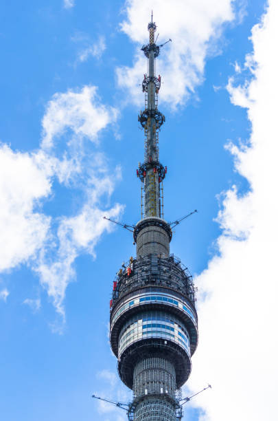 istock Ostankino TV tower at clear sunny clouds day. 676383452