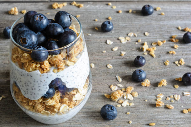 istock glass of blueberry yogurt parfait or chia pudding 676418308