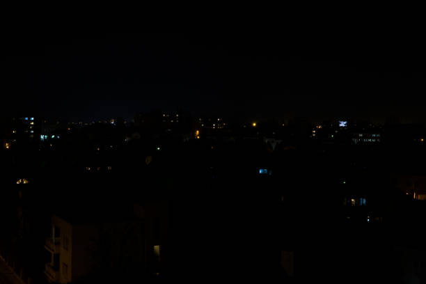 istock Night view to the town with lights. Slovakia 676447774