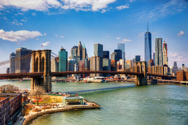 istock Brooklyn Bridge and Financial District, New York 676455920