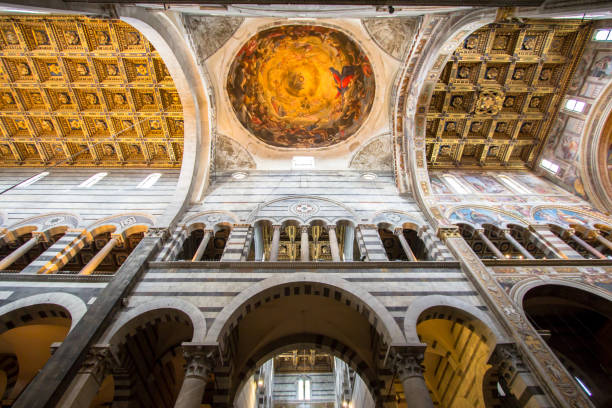 Inside of the Pisa Cathedral on Piazza del Duomo, Tuscany, Italy