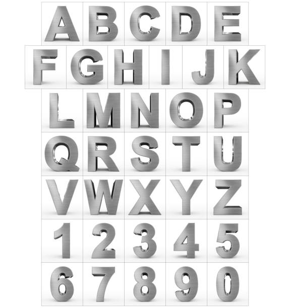 istock letters and numbers 3d metal isolated on white 676462756