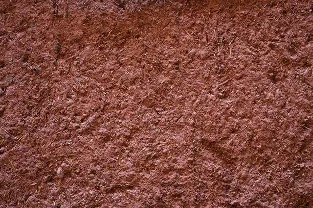 Orange Old Clay Mud wall in Abyaneh, Iran