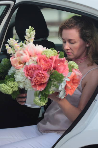 istock Woman with a bouquet. 676471382