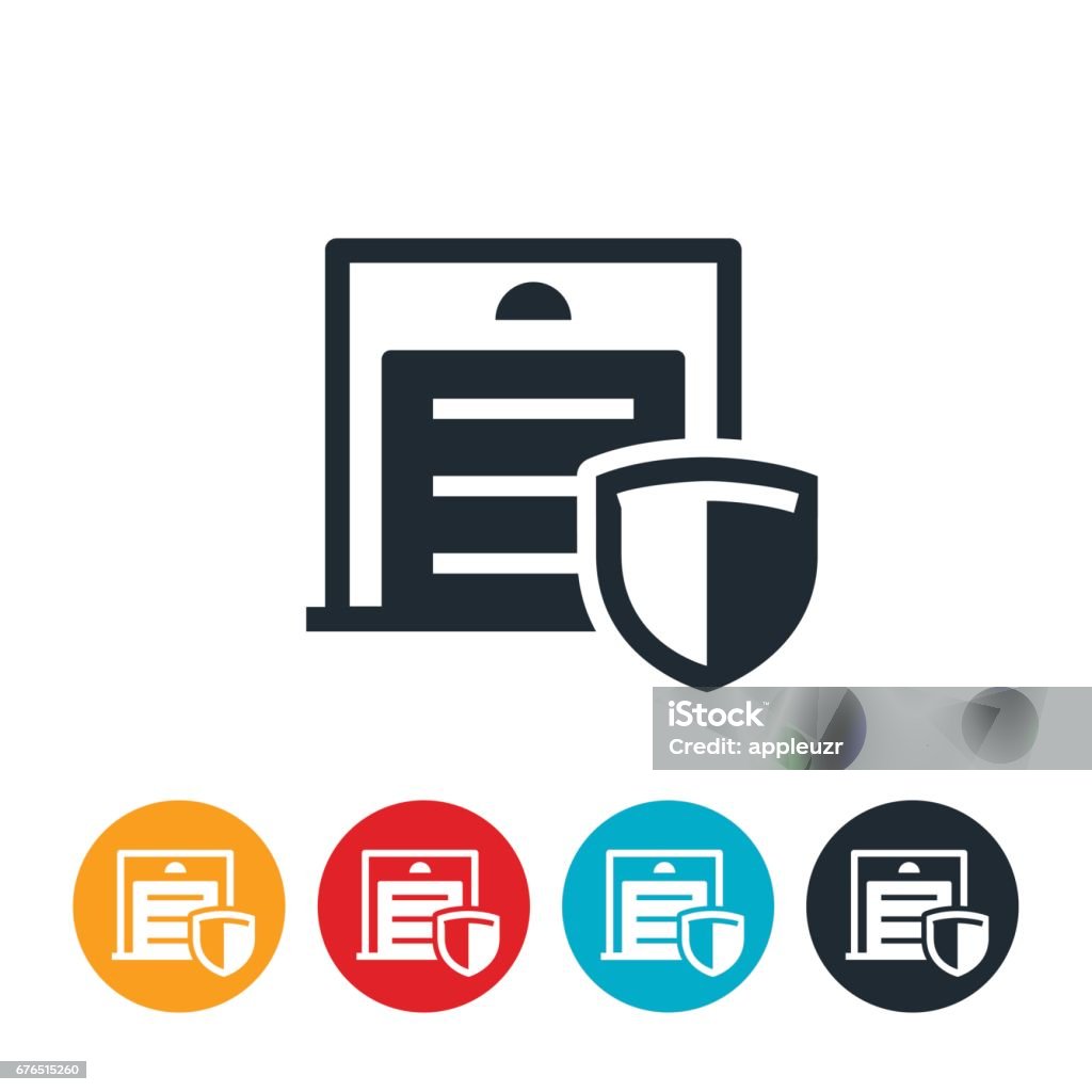 Storage Security Icon Secure Storage Unit Stock Illustration - Download Image Now - Icon ...