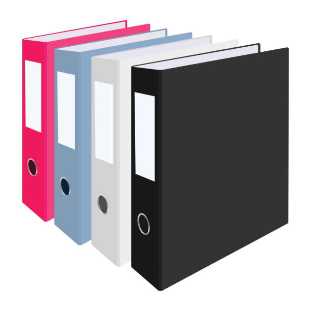 Blank closed office binders set isolated on white background. Vector illustration. vector art illustration