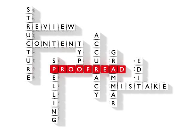Flat crossword puzzle showing proofreading keywords as dice Crossword puzzle showing proofreading keywords as dice on a white proofread concept flat view 3D illustration proof reading documents stock pictures, royalty-free photos & images