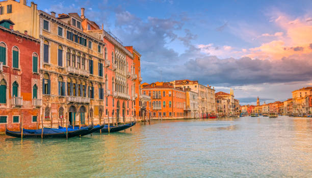 istock Sunset and rain clouds at the Grand Canal Venice 676637634