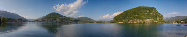 istock Panoramic view of Ceresio Lake or Lugano Lake 676668504