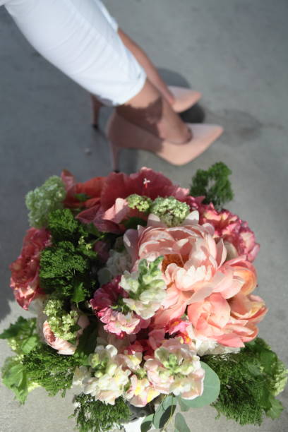 istock Woman with a bouquet. 676742962