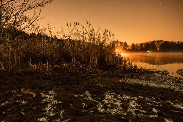 istock lights over a lake on a starry night 676770088