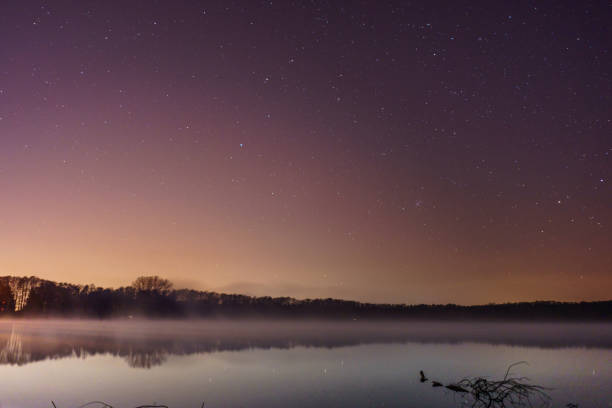 istock lights over a lake on a starry night 676771492