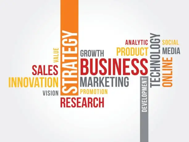 Vector illustration of Business Marketing Word Cloud