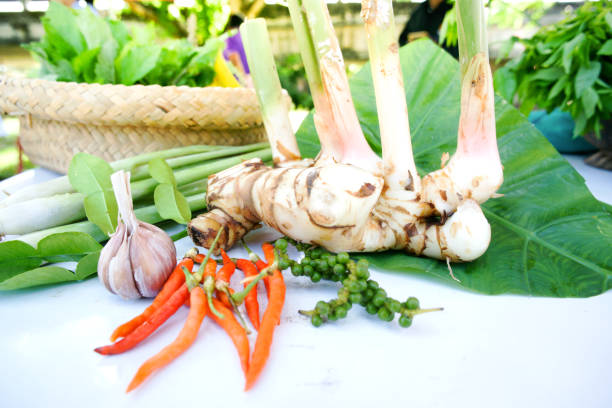 istock The herb and spice ingredients on white table 676796614