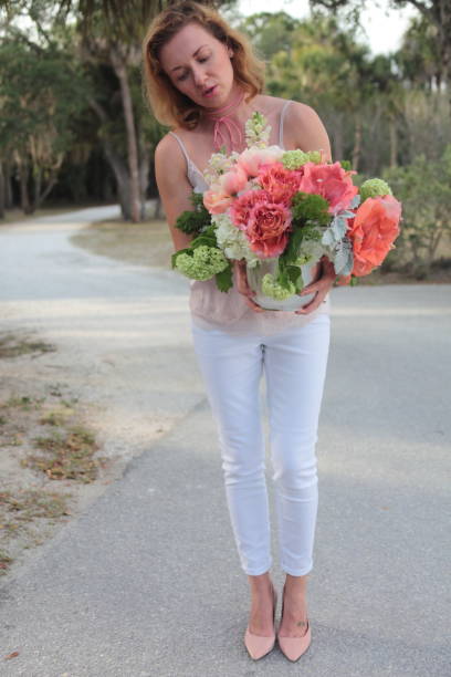 istock Woman with a bouquet. 676868666