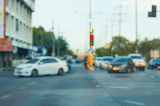 istock blurred Traffic lights The red lights 676945432