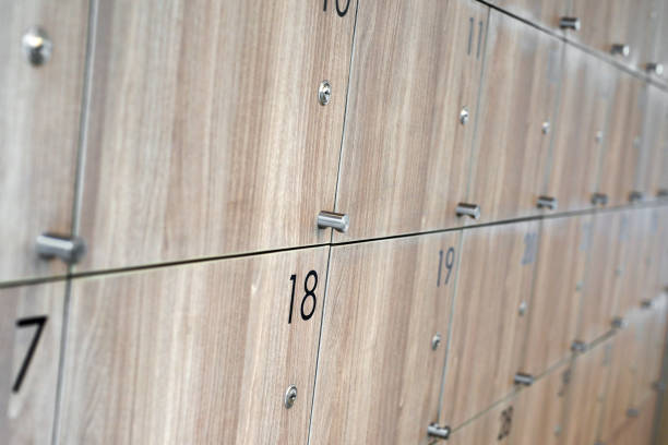 istock wooden locker with number 676965926