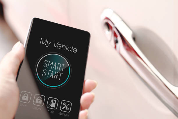 istock Hand showing smart start icon on smartphone. 676968256