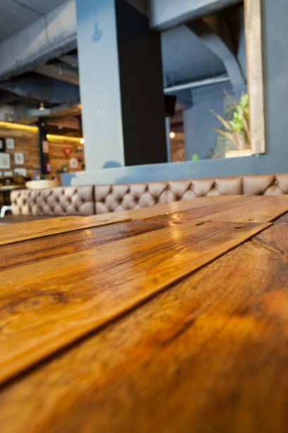 istock Close up of wooden table 676976876
