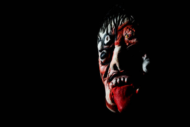 Scary zombie face, have blank space for text, halloween conceptScary zombie face, have blank space for text, halloween concept