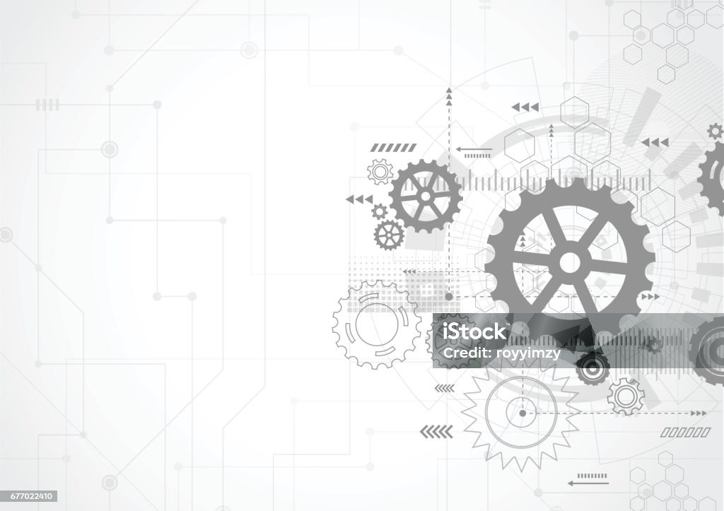 Fondo la tecnología abstracta. Ilustración de vector - arte vectorial de Rueda dentada libre de derechos