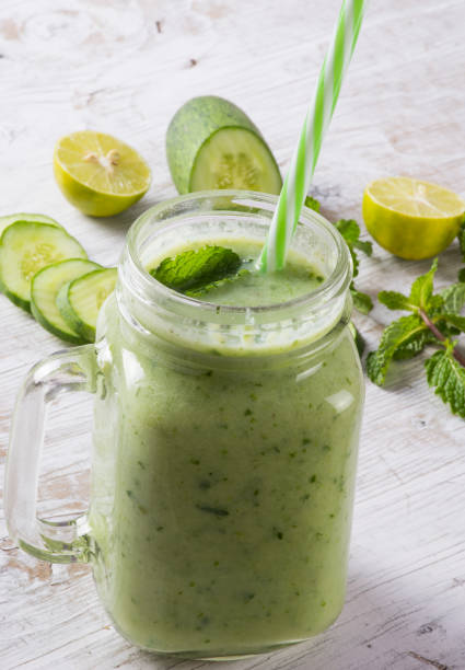 istock Cucumber Smoothie In A Jar 677025370
