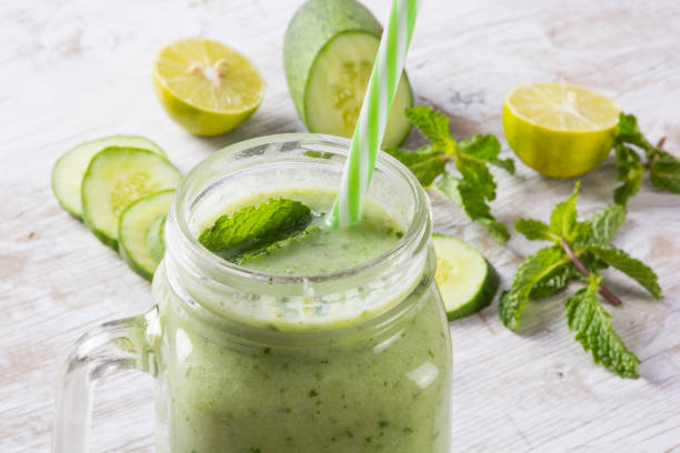 istock Cucumber Smoothie In A Jar 677025382
