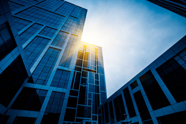 istock low angle view of skyscrapers,business district 677037404