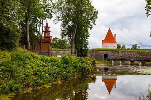 A view of Saaremaa island, Kuressaare castle in Estonia. The castle moat
