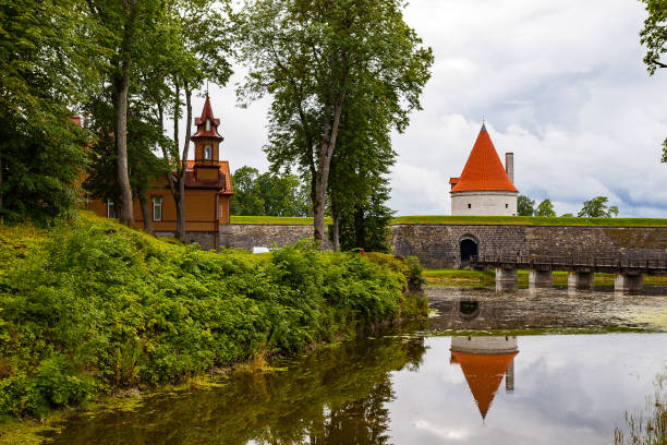 A view of Saaremaa island, Kuressaare castle in Estonia. The castle moat stock photo