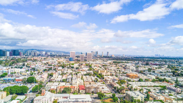 Santa Monica, Southern California Beautiful aerial view of the westside of Los Angeles, the City of Santa Monica. Santa Monica is located in Southern California santa monica stock pictures, royalty-free photos & images