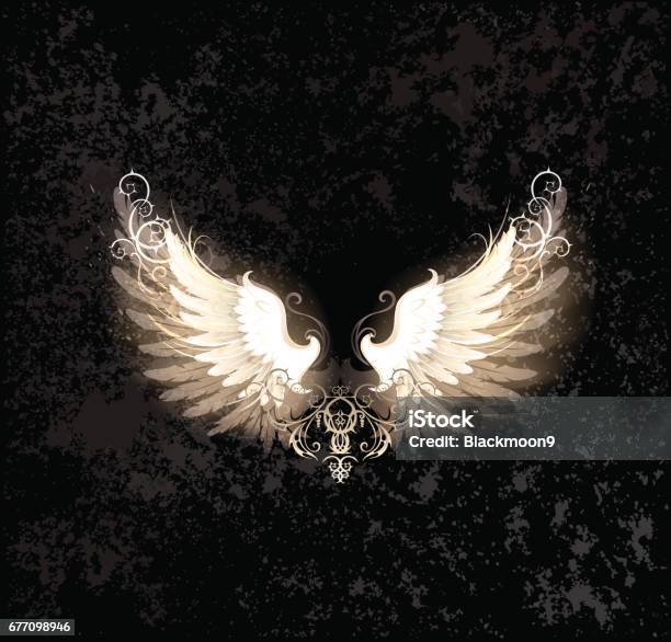 Light Wings Stock Illustration - Download Image Now - Angel, Animal Wing, Black Background