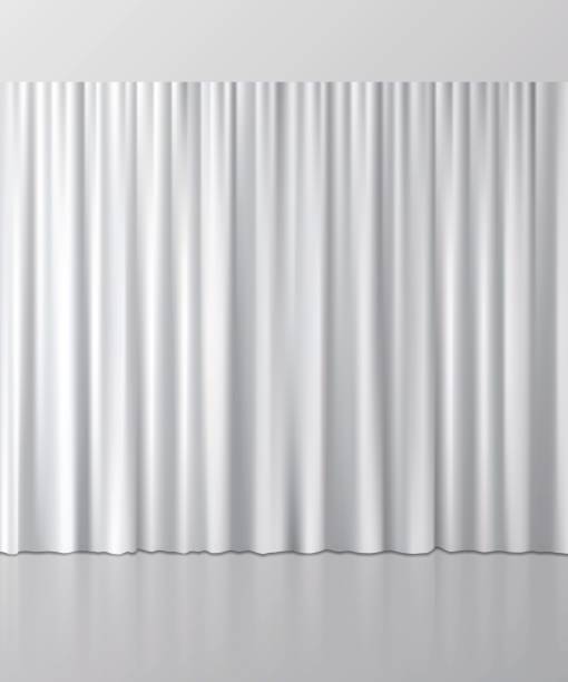 白いカーテンの背景。ベクトルの図。 - カーテン点のイラスト素材／クリップアート素材／マンガ素材／アイコン素材