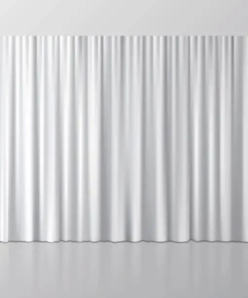 Vector illustration of White curtain background. Vector illustration.