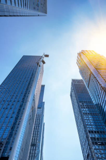 istock low angle view of skyscrapers,business district 677099568