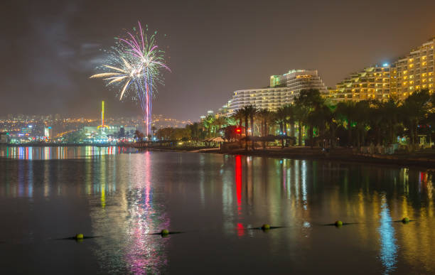 istock Independence day at central beach of Eilat 677106526