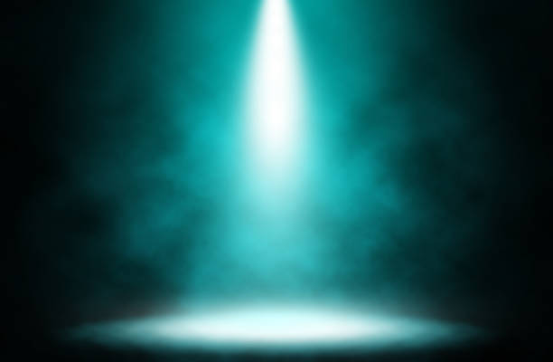 istock Blue spotlight smoke entertainment background, Concept entertainment. 677115682