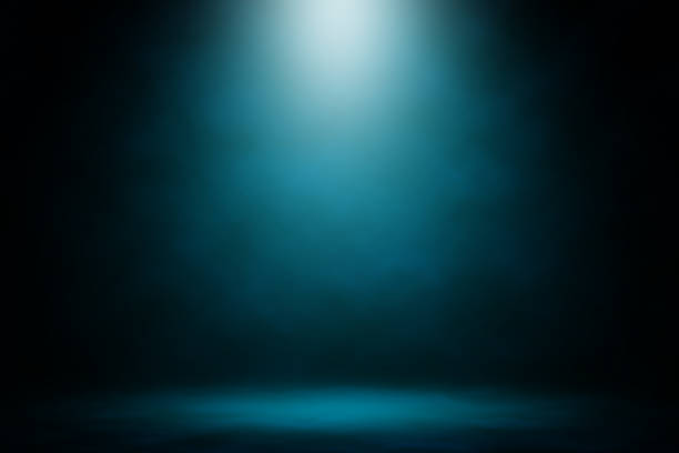 istock Show blue spotlight smoke entertainment background. 677115754