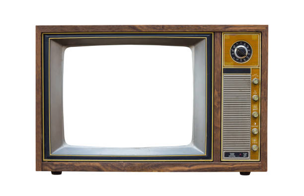 Vintage television Vintage television with cut out screen on Isolated background old television stock pictures, royalty-free photos & images