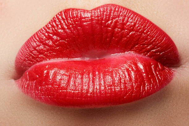 istock Passionate red lips, macro photography 677169670