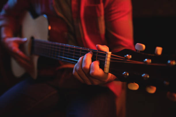 istock Mid-section of man playing guitar 677171258