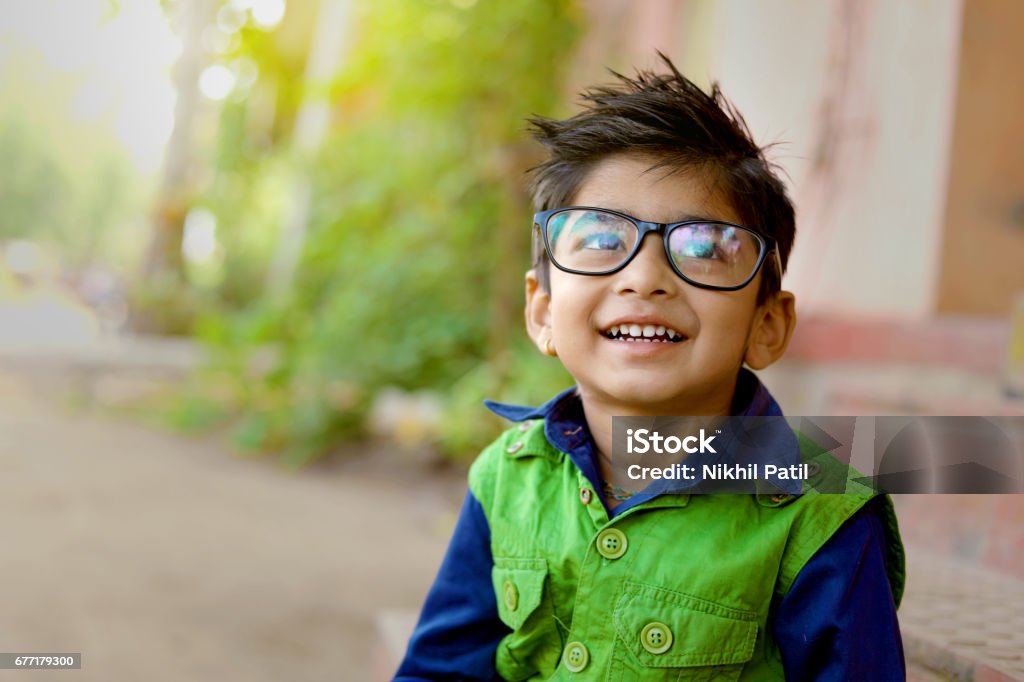 Indian child wear eyeglass Child Stock Photo