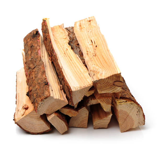 istock Mountain of firewood   isolated on white background 677183842