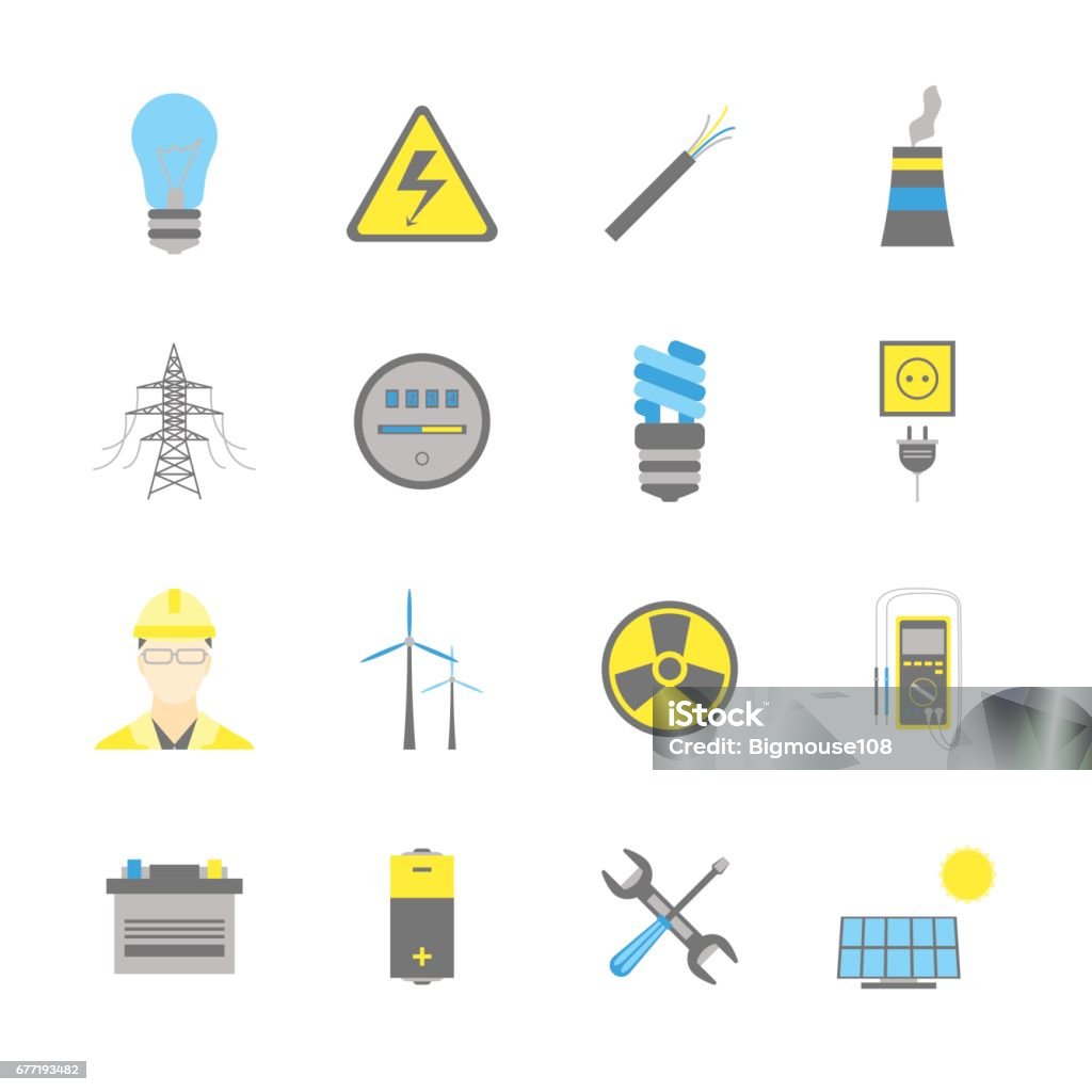 Ilustración de Dibujos Animados Electricidad Generación Iconos Color  Conjunto Potencia Vector De y más Vectores Libres de Derechos de Aparato de  producción de energía - iStock