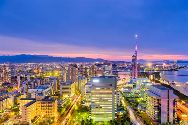 istock Fukuoka, Japan Skyline 677208128