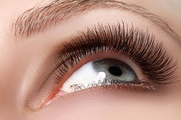 istock Macro shot of woman's beautiful eye with long eyelashes 677264258