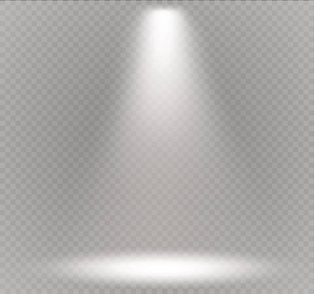 ilustrații de stoc cu reflector vectorial. efect de lumină. iluminarea scenei, efecte transparente pe un fundal întunecat în carouri - reflector