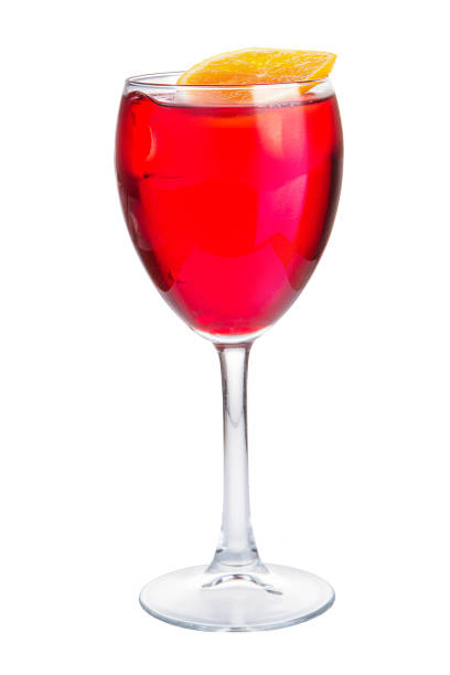 istock Refreshing cold red cocktail with ice with orange decoration 677271854