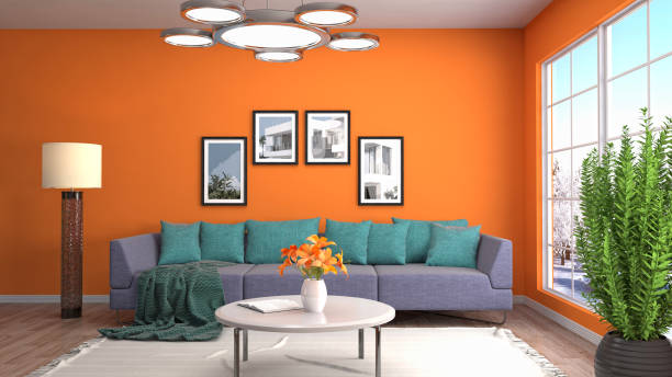 istock Interior living room. 3d illustration 677291784