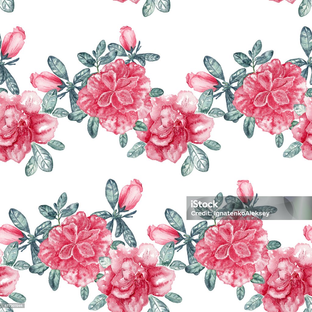 Azaela Pattern Azalea Seamless Pattern Flowers With Unusual Color Stock Illustration ...